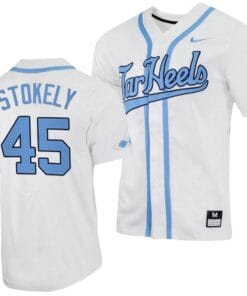 Hunter Stokely Jersey #45 North Carolina Tar Heels Baseball White Full-Button