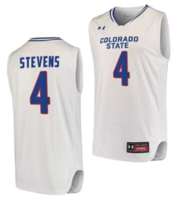Isaiah Stevens Jersey #4 Colorado State Rams College Basketball White
