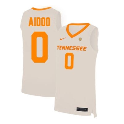 Jonas Aidoo Jersey #0 Tennessee Volunteers College Basketball Cream