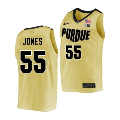 Lance Jones Jersey #55 Purdue Boilermakers College Basketball Gold Classic