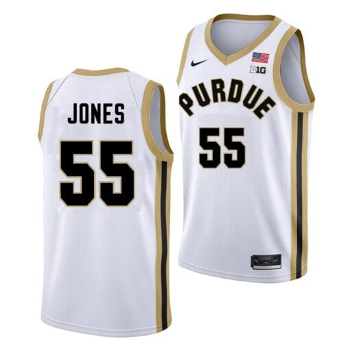 Lance Jones Jersey #55 Purdue Boilermakers College Basketball White