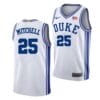 Mark Mitchell Jersey #25 Duke Blue Devils College Basketball White 4 Mark Mitchell Jersey #25 Duke Blue Devils College Basketball White