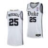Mark Mitchell Jersey #25 Duke Blue Devils College Basketball White Alternative