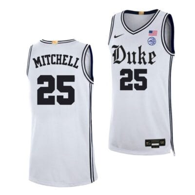 Mark Mitchell Jersey #25 Duke Blue Devils College Basketball White Alternative 8 Mark Mitchell Jersey #25 Duke Blue Devils College Basketball White Alternative