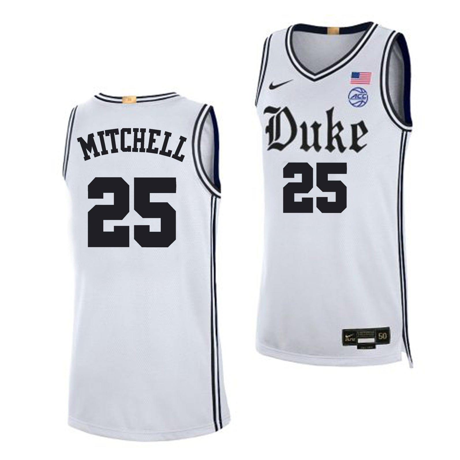 Mark Mitchell Jersey #25 Duke Blue Devils College Basketball White Alternative 1 Mark Mitchell Jersey #25 Duke Blue Devils College Basketball White Alternative