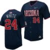 Mason White Jersey #24 Arizona Wildcats Replica Baseball Full-Button Navy