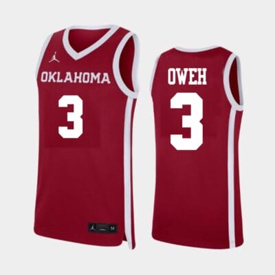 Otega Oweh Jersey #3 Oklahoma Sooners College Basketball Red 8 Otega Oweh Jersey #3 Oklahoma Sooners College Basketball Red