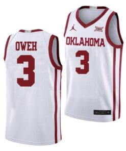 Otega Oweh Jersey #3 Oklahoma Sooners College Basketball White