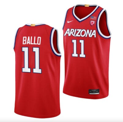 Oumar Ballo Jersey #11 Arizona Wildcats College Basketball Red