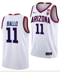 Oumar Ballo Jersey #11 Arizona Wildcats College Basketball White
