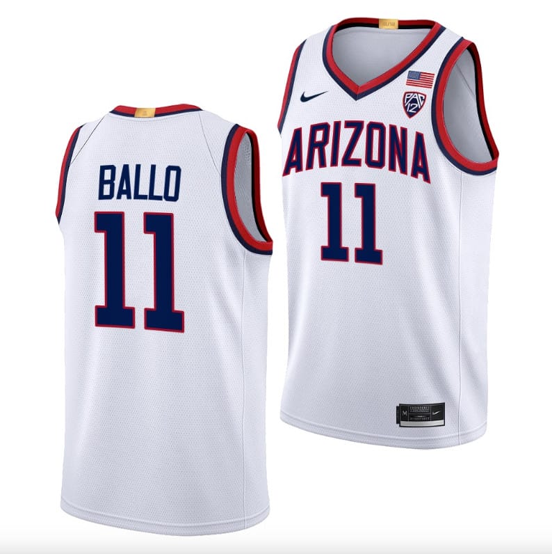 Oumar Ballo Jersey #11 Arizona Wildcats College Basketball White 1 Oumar Ballo Jersey #11 Arizona Wildcats College Basketball White