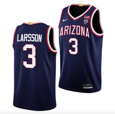Pelle Larsson Jersey #3 Arizona Wildcats College Basketball Navy