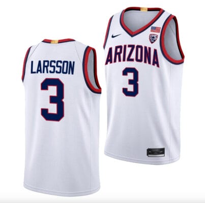 Pelle Larsson Jersey #3 Arizona Wildcats College Basketball White