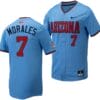 Richie Morales Jersey #7 Arizona Wildcats Replica Baseball Full-Button Light Blue