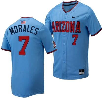 Richie Morales Jersey #7 Arizona Wildcats Replica Baseball Full-Button Light Blue