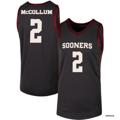 TJavian McCollum Jersey #2 Oklahoma Sooners College Basketball Black