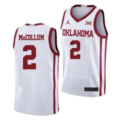 TJavian McCollum Jersey #2 Oklahoma Sooners College Basketball White