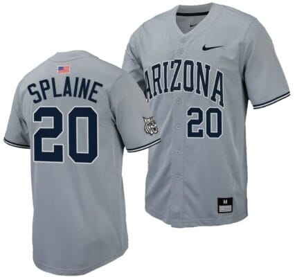 Tommy Splaine Jersey #20 Arizona Wildcats Replica Baseball Full-Button Gray