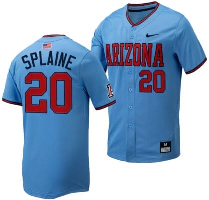 Tommy Splaine Jersey #20 Arizona Wildcats Replica Baseball Full-Button Light Blue 6 Tommy Splaine Jersey #20 Arizona Wildcats Replica Baseball Full-Button Light Blue
