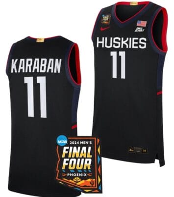 Alex Karaban Jersey #11 UConn Huskies Basketball 2024 NCAA March Madness Final Four Navy 6 Alex Karaban Jersey #11 UConn Huskies Basketball 2024 NCAA March Madness Final Four Navy