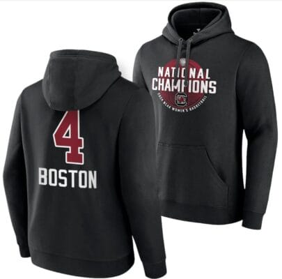 Aliyah Boston Hoodie #4 South Carolina Gamecocks 2024 NCAA Basketball National Champions Pullover Locker Room Black