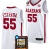 Aaron Estrada Jersey #55 Alabama Crimson Tide 2024 NCAA March Madness Final Four Basketball White