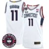 Alex Karaban Jersey #11 UConn Huskies Basketball 2024 Back To Back Champions Patch White 5 Alex Karaban Jersey #11 UConn Huskies Basketball 2024 Back To Back Champions Patch White