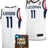 Alex Karaban Jersey #11 UConn Huskies Basketball 2024 NCAA March Madness Final Four White