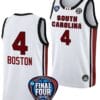 Aliyah Boston Jersey #4 South Carolina Gamecocks Basketball 2024 NCAA March Madness Final Four White 2 Aliyah Boston Jersey #4 South Carolina Gamecocks Basketball 2024 NCAA March Madness Final Four White