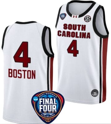 Aliyah Boston Jersey #4 South Carolina Gamecocks Basketball 2024 NCAA March Madness Final Four White