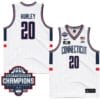 Andrew Hurley Jersey #20 UConn Huskies 2024 NCAA Basketball National Champions White