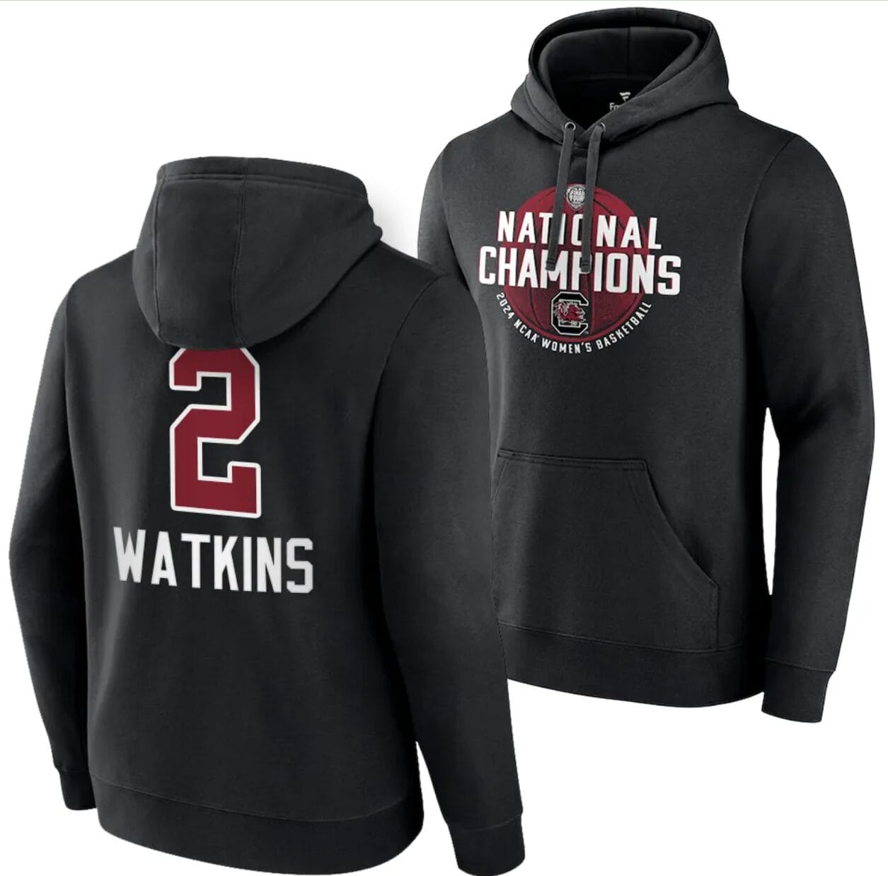 Ashlyn Watkins Hoodie #2 South Carolina Gamecocks 2024 NCAA Basketball National Champions Pullover Locker Room Black 1 Ashlyn Watkins Hoodie #2 South Carolina Gamecocks 2024 NCAA Basketball National Champions Pullover Locker Room Black