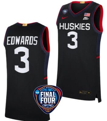 Aaliyah Edwards Jersey #3 UConn Huskies Basketball 2024 NCAA March Madness Final Four Black 6 Aaliyah Edwards Jersey #3 UConn Huskies Basketball 2024 NCAA March Madness Final Four Black