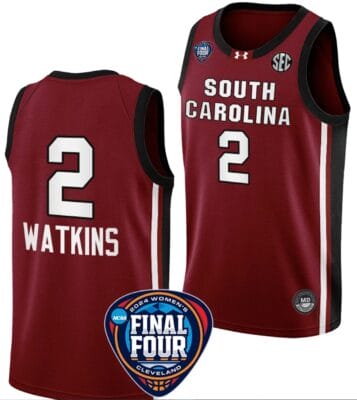 Ashlyn Watkins Jersey #2 South Carolina Gamecocks Basketball 2024 NCAA March Madness Final Four Garnet