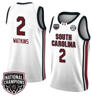 Ashlyn Watkins Jersey #2 South Carolina Gamecocks 2024 NCAA Basketball National Champions White Red