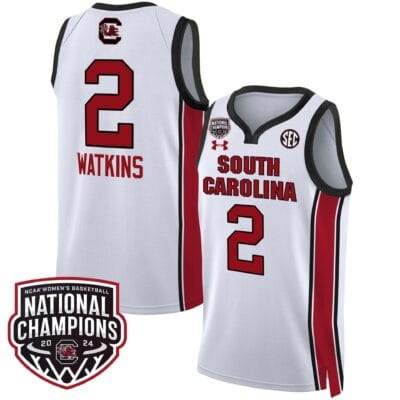 Ashlyn Watkins Jersey #2 South Carolina Gamecocks Basketball 2024 National Champions All Stitched White