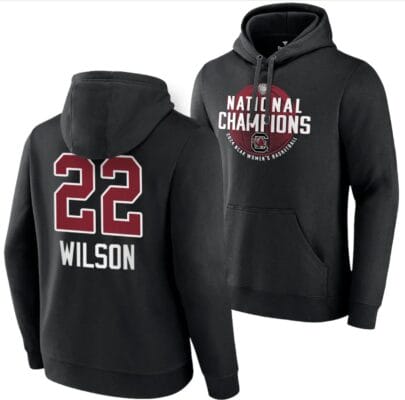 A'ja Wilson Hoodie #22 South Carolina Gamecocks 2024 NCAA Basketball National Champions Pullover Locker Room Black 8 A'ja Wilson Hoodie #22 South Carolina Gamecocks 2024 NCAA Basketball National Champions Pullover Locker Room Black