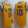Angel Reese Jersey #10 Lsu Tigers College Basketball Stitched Yellow