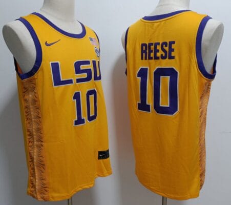 Angel Reese Jersey #10 Lsu Tigers College Basketball Stitched Yellow