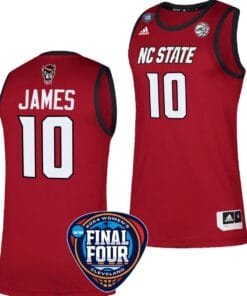 Aziaha James Jersey #10 NC State Wolfpack Basketball 2024 NCAA March Madness Final Four Red