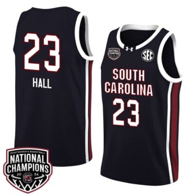 Bree Hall Jersey #23 South Carolina Gamecocks 2024 NCAA Basketball National Champions Black 6 Bree Hall Jersey #23 South Carolina Gamecocks 2024 NCAA Basketball National Champions Black