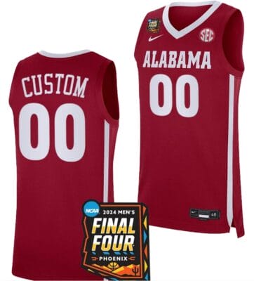 Custom Alabama Crimson Tide Jersey Name and Number 2024 NCAA March Madness Final Four Basketball Crimson 6 Custom Alabama Crimson Tide Jersey Name and Number 2024 NCAA March Madness Final Four Basketball Crimson