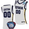 Custom Iowa Hawkeyes Basketball Jersey Name and Number 2024 NCAA March Madness Final Four White