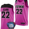 Caitlin Clark Jersey #22 Iowa Hawkeyes Basketball 2024 NCAA March Madness Final Four Pink