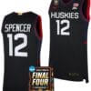 Cam Spencer Jersey #12 UConn Huskies Basketball 2024 NCAA March Madness Final Four Navy