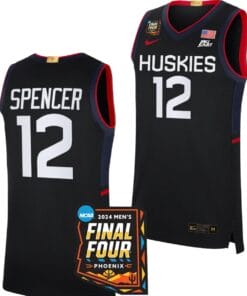 Cam Spencer Jersey #12 UConn Huskies Basketball 2024 NCAA March Madness Final Four Navy