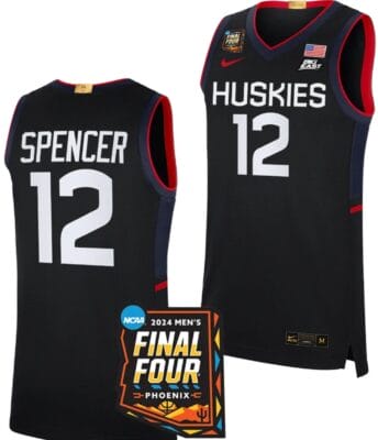 Cam Spencer Jersey #12 UConn Huskies Basketball 2024 NCAA March Madness Final Four Navy 6 Cam Spencer Jersey #12 UConn Huskies Basketball 2024 NCAA March Madness Final Four Navy
