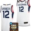Cam Spencer Jersey #12 UConn Huskies Basketball 2024 NCAA March Madness Final Four White