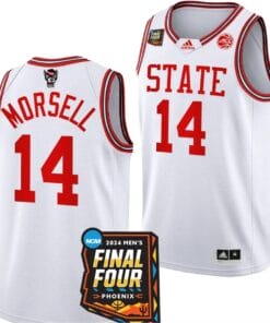 Casey Morsell Jersey #14 NC State Wolfpack 2024 NCAA March Madness Final Four Basketball White