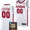 Custom Alabama Crimson Tide Jersey Name and Number 2024 NCAA March Madness Final Four Basketball White